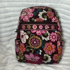 Vera Bradley Small Backpack Adjustable Straps Quilted  EUC